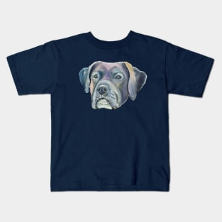 Watercolor Mastiff Dog Face Kids T-Shirt